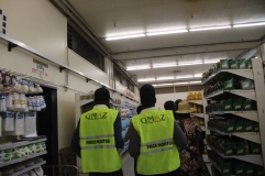 Price monitors captured inside a supermaket today. Pic By Chris Tabvura
