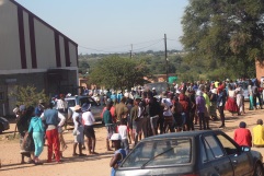Nkulumane residents queuing for mealie-meal. Pic by Chris Tabvura