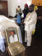 friends paying their last respect at his Bulawayo home. Pic by Clyde Chimedza